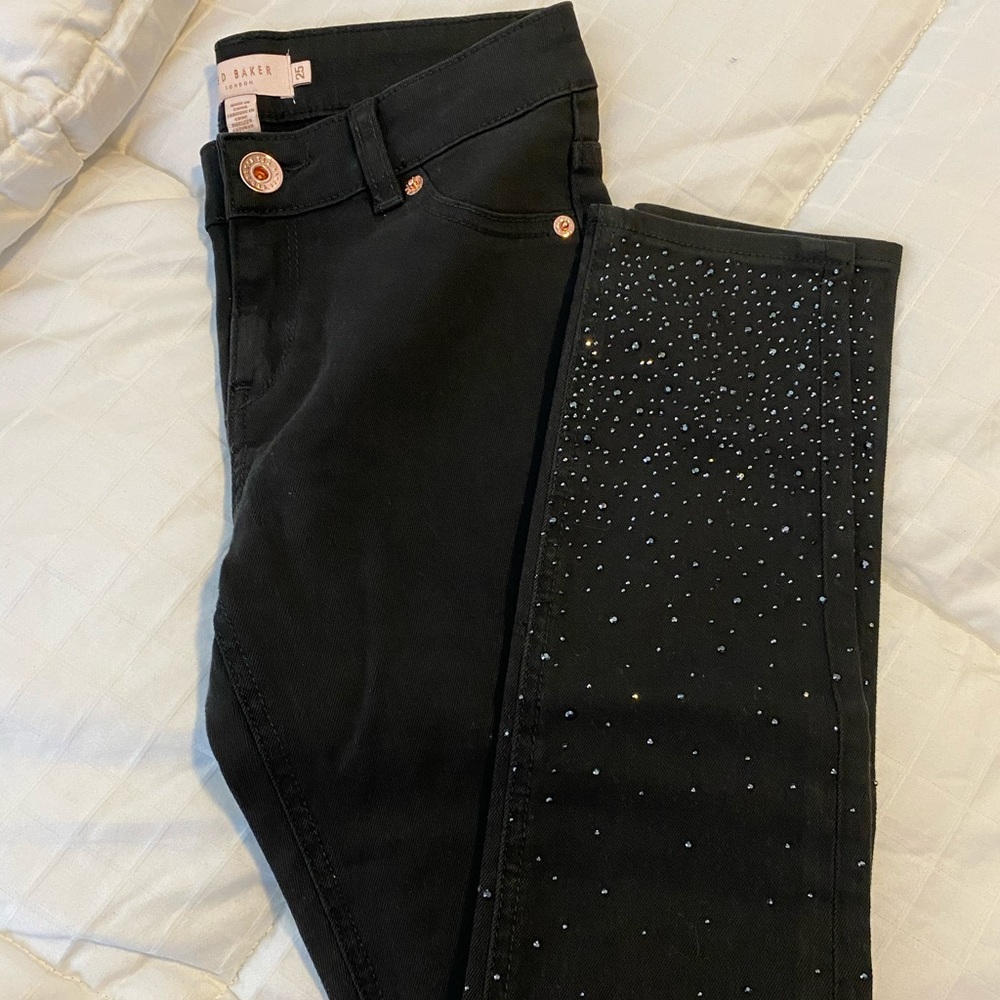 Ted Baker Lamira Embellished Black Skinny Jeans